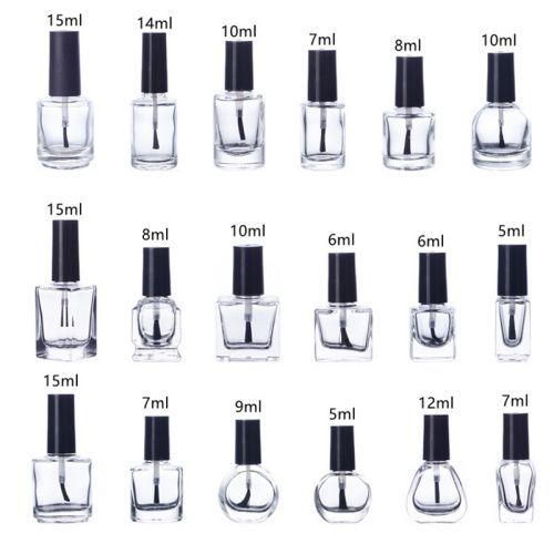 Muestras de frascos de vidrio para esmalte de uñas
