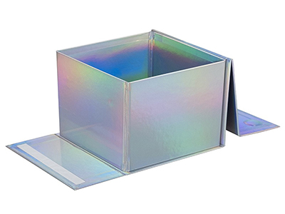 Caja de regalo plegable cuadrada con degradado láser SP-66